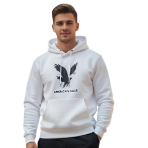 35 تيشيرت هودي مطبوع ابيض