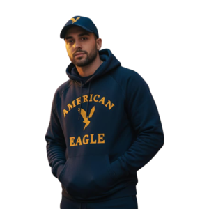 66 تيشيرت هودي مطبوع كحلي